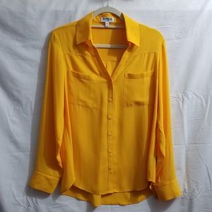 Women's long sleeve yellow dress shirt